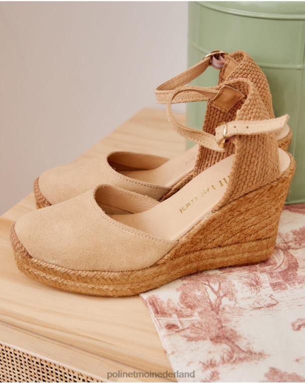 nl Polin et moi Fabrizia espadrille met sleehak zand JD28V476 schoenen