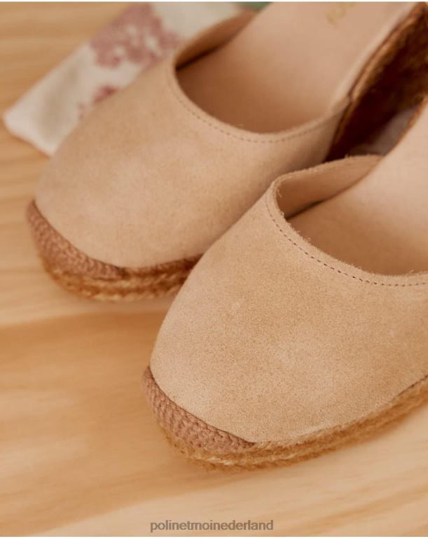 nl Polin et moi Fabrizia espadrille met sleehak zand JD28V476 schoenen