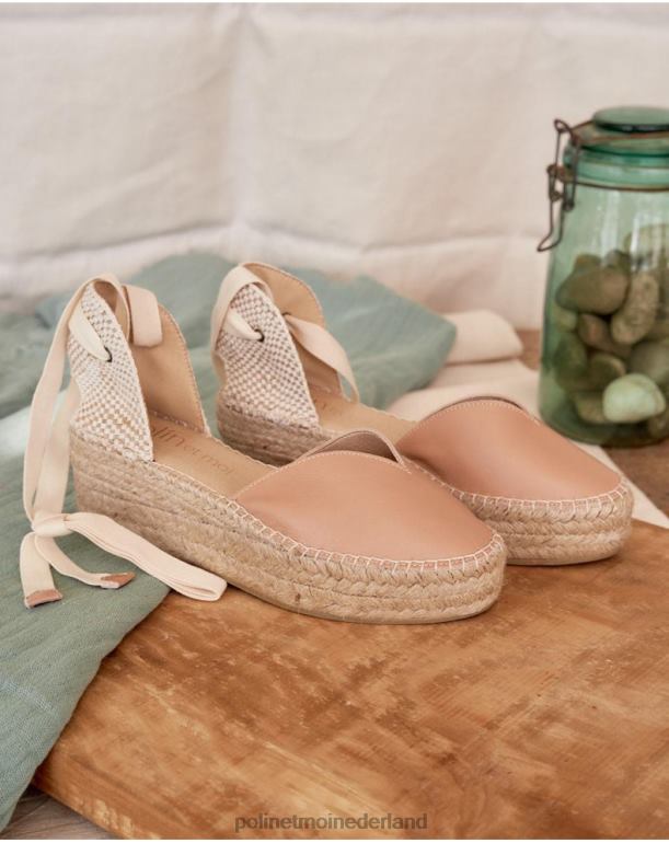 nl Polin et moi Paulien leren espadrille naakt JD28V418 schoenen