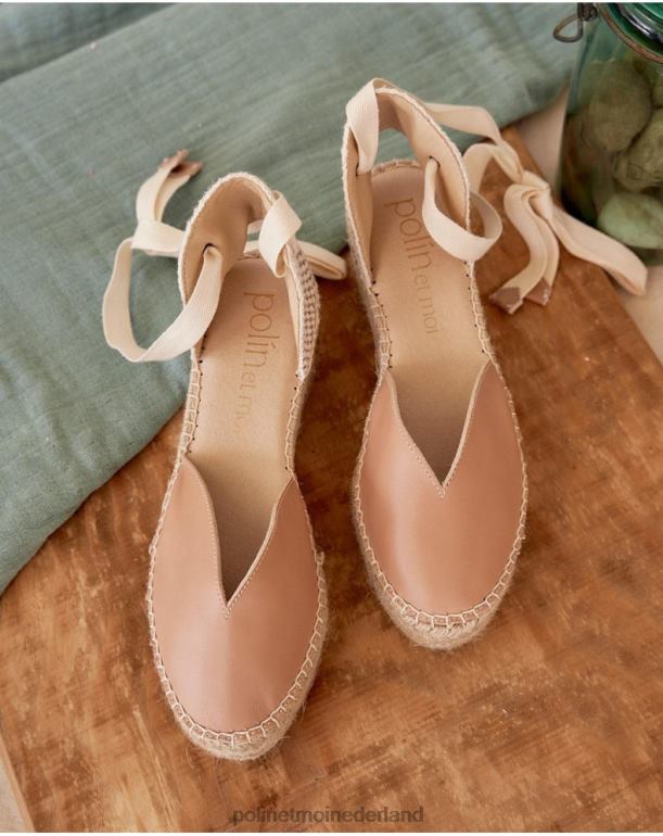 nl Polin et moi Paulien leren espadrille naakt JD28V418 schoenen