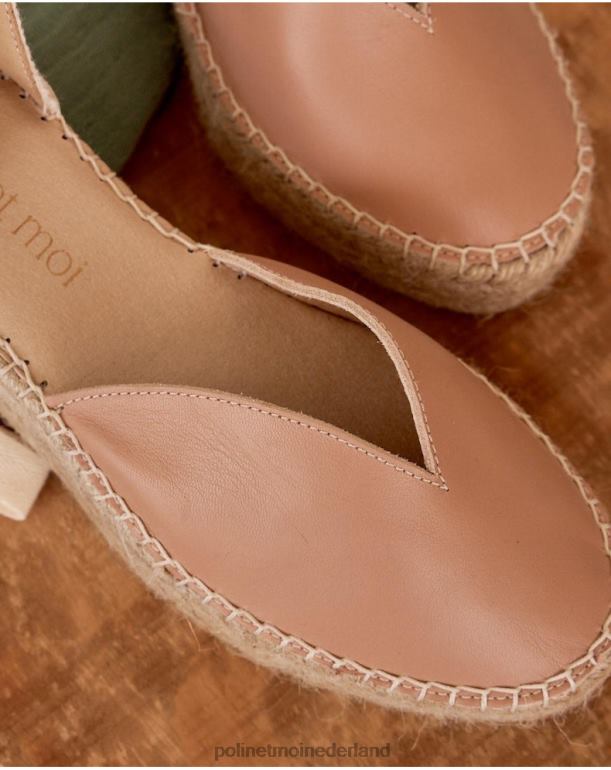nl Polin et moi Paulien leren espadrille naakt JD28V418 schoenen