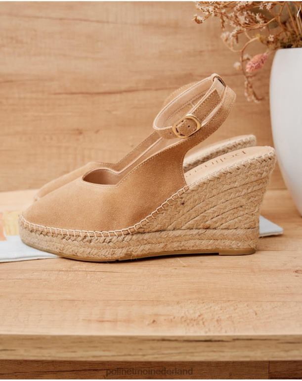 nl Polin et moi Vivian ondersneden espadrille kameel JD28V488 schoenen