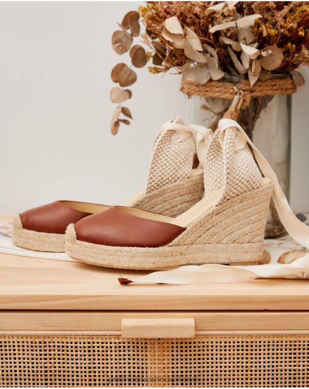 nl Polin et moi espadrille leer yana bruin JD28V456 schoenen