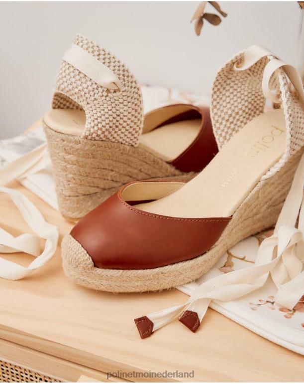 nl Polin et moi espadrille leer yana bruin JD28V456 schoenen