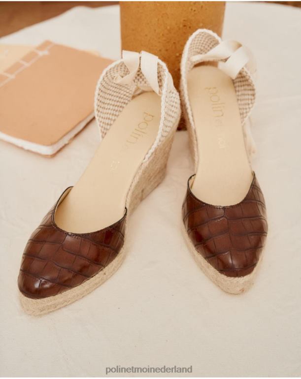 nl Polin et moi espadrille leren rania bruin JD28V474 schoenen