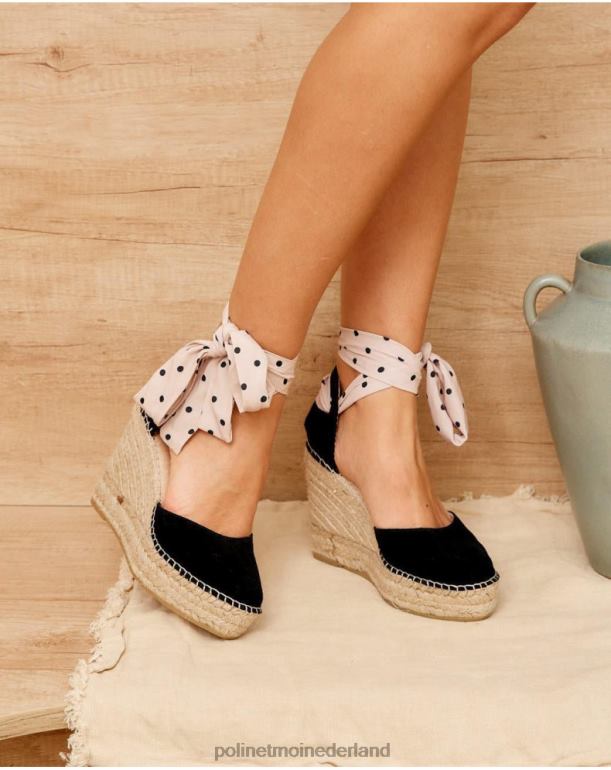 nl Polin et moi espadrille platform hemel zwart JD28V412 schoenen