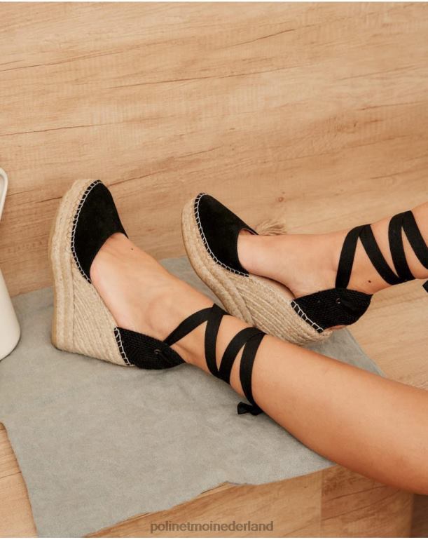 nl Polin et moi espadrille platform hemel zwart JD28V412 schoenen