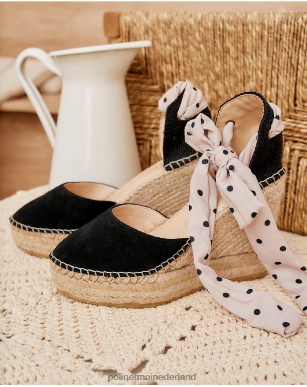 nl Polin et moi espadrille platform hemel zwart JD28V412 schoenen
