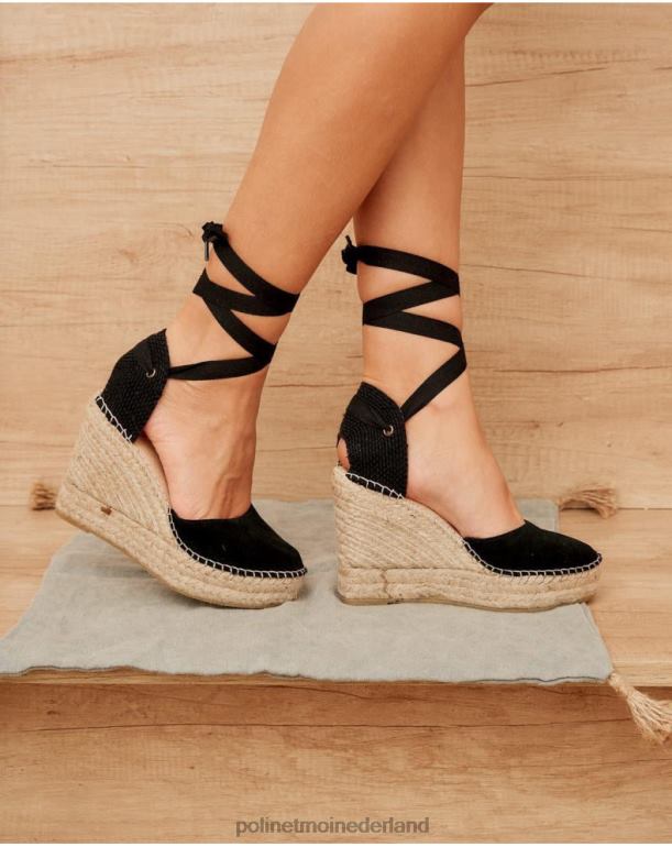 nl Polin et moi espadrille platform hemel zwart JD28V412 schoenen