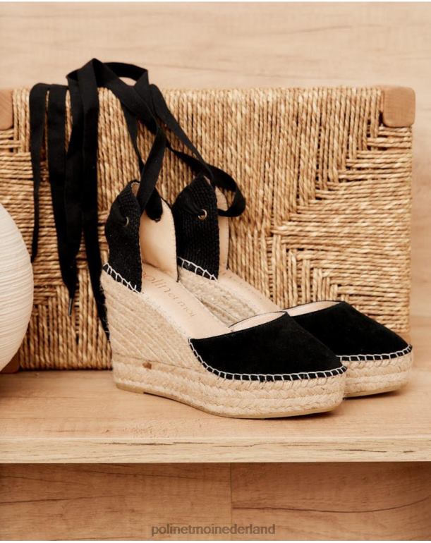 nl Polin et moi espadrille platform hemel zwart JD28V412 schoenen