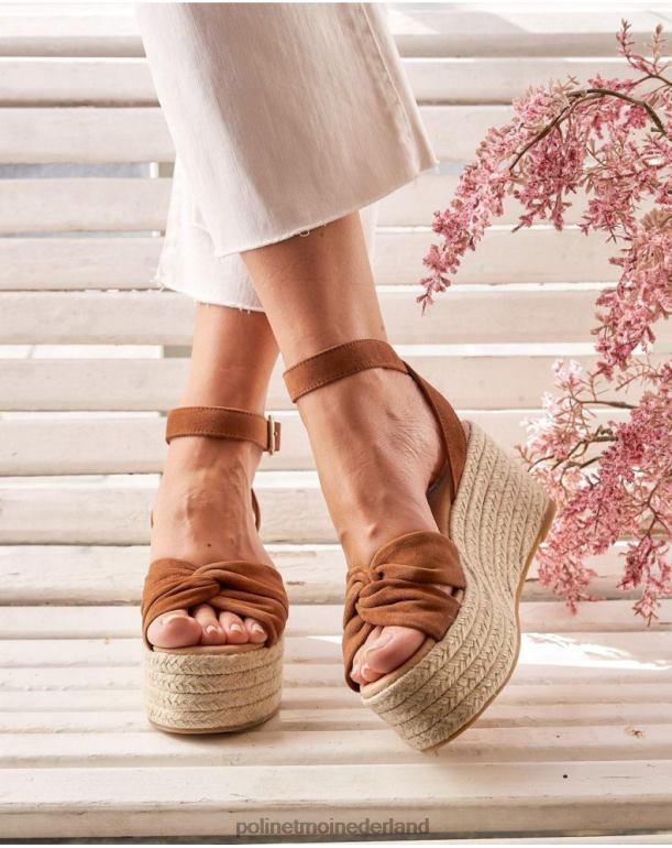 nl Polin et moi Yasemin platform sandaal bruin JD28V427 schoenen