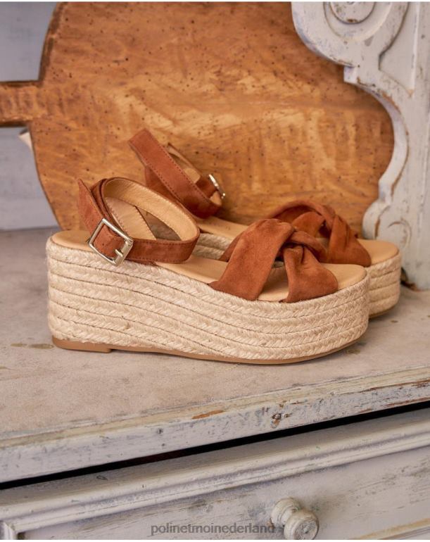 nl Polin et moi Yasemin platform sandaal bruin JD28V427 schoenen