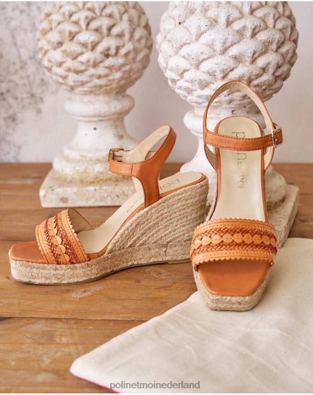 nl Polin et moi sandaal leer elizabeth kameel JD28V452 schoenen